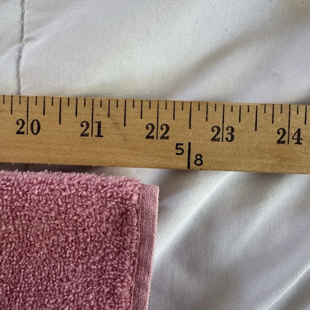 Vintage Cannon Monticello Santa Cruz Bath Towels Fringed Mauve Rose Pink Lot 2